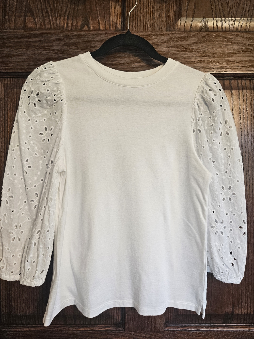 a new day White Long-Sleeve Top with Eyelet Puff Sleeves